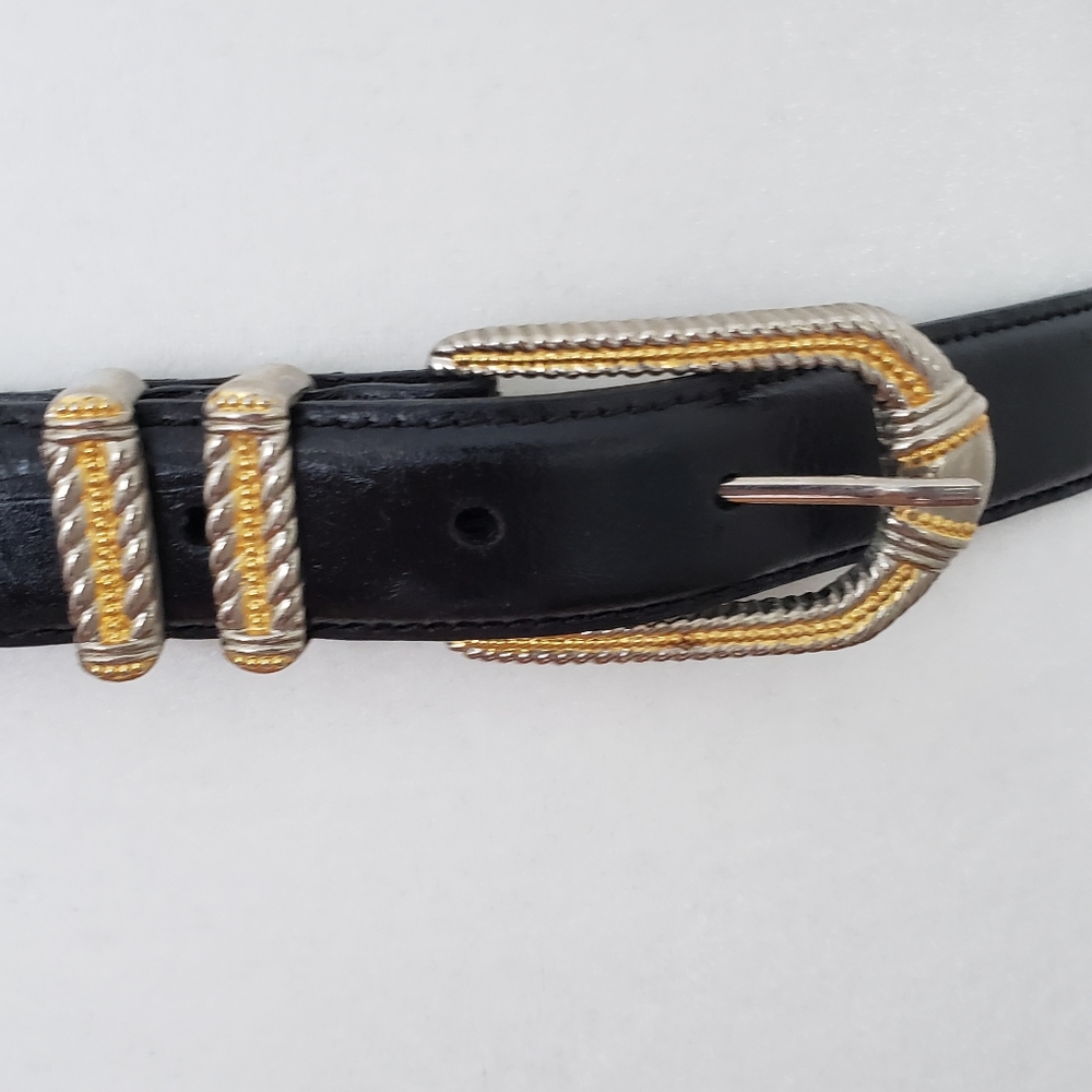 Carlisle Belt With Gold and Silvertone Buckle
